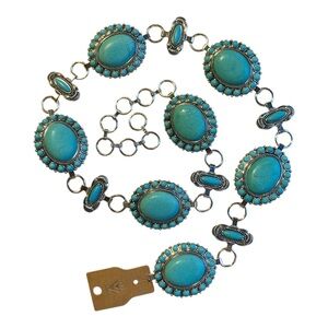 Tipi Western Semi Stone Turquoise Concho Belt